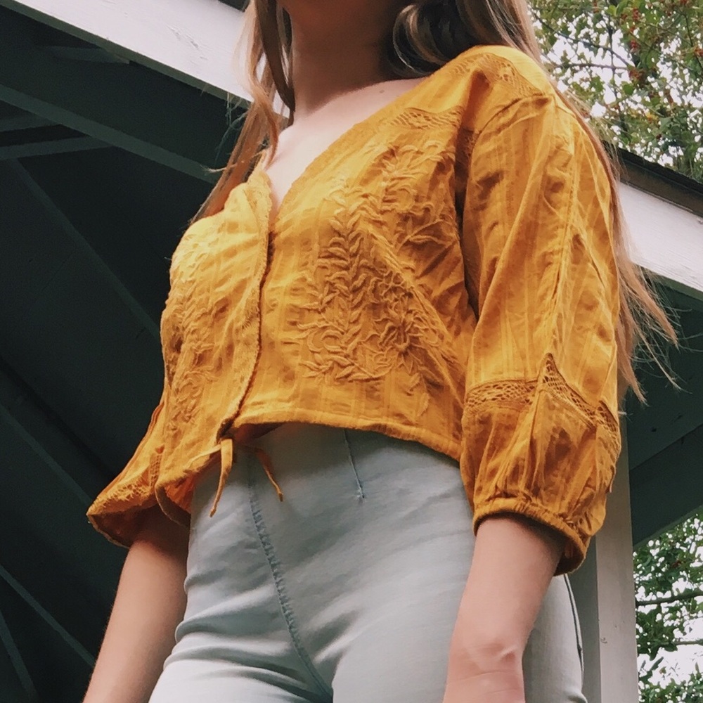 FREE PEOPLE gold top size S